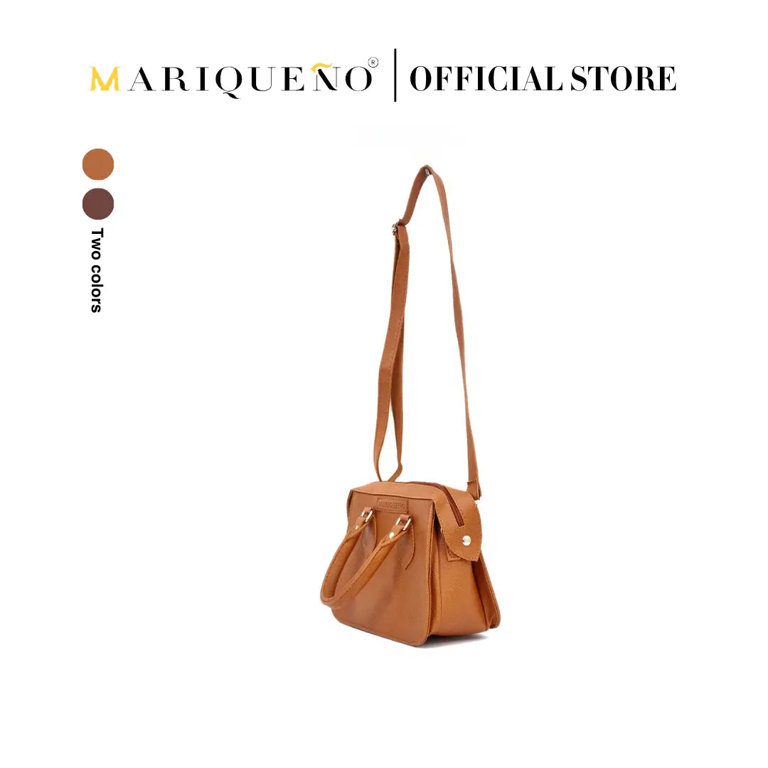MARGAUX Top Handle Sling Bag in Tan Brown by Mariqueño