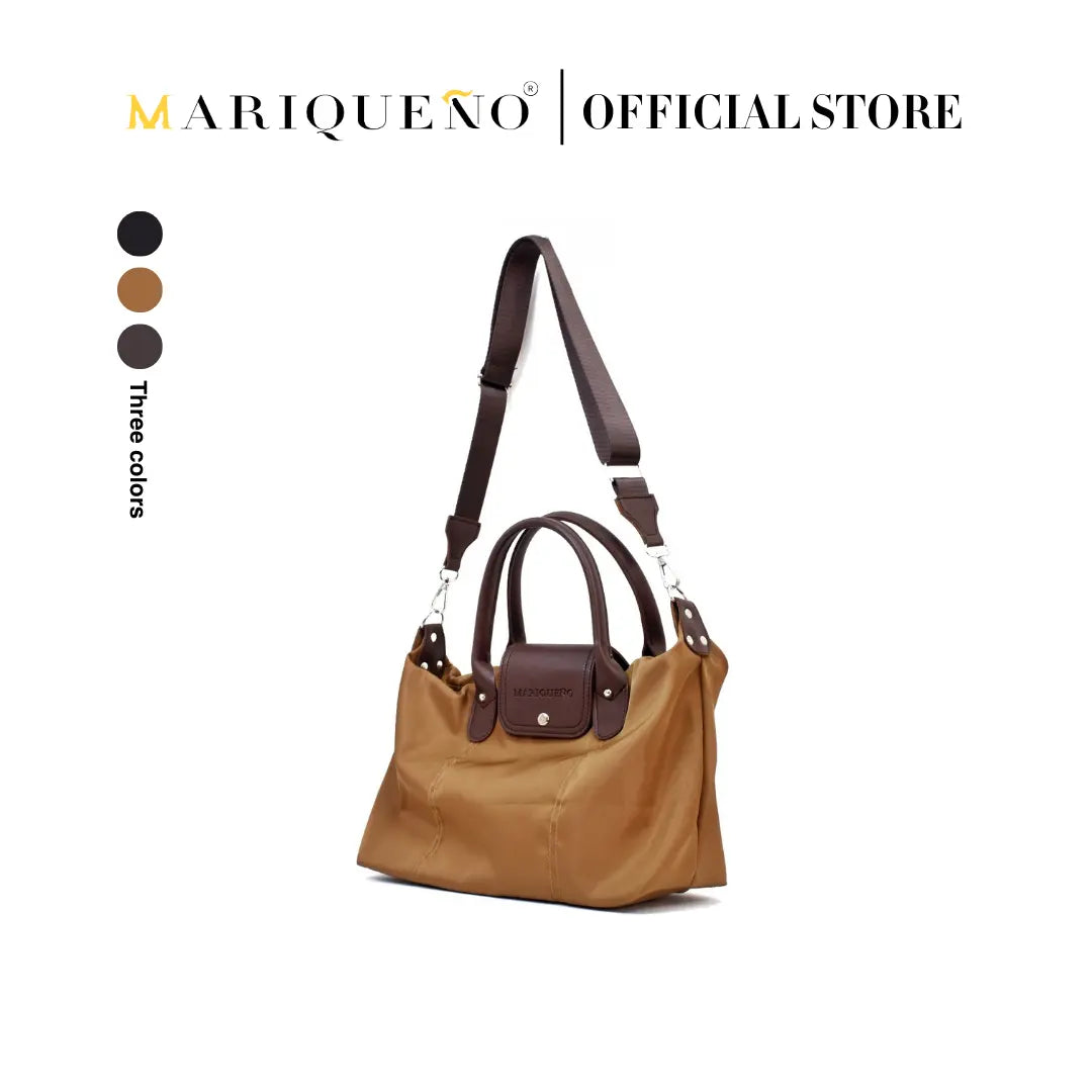 MARTHA Nylon Canvas Tote Bag in Coffee Brown by Mariqueño