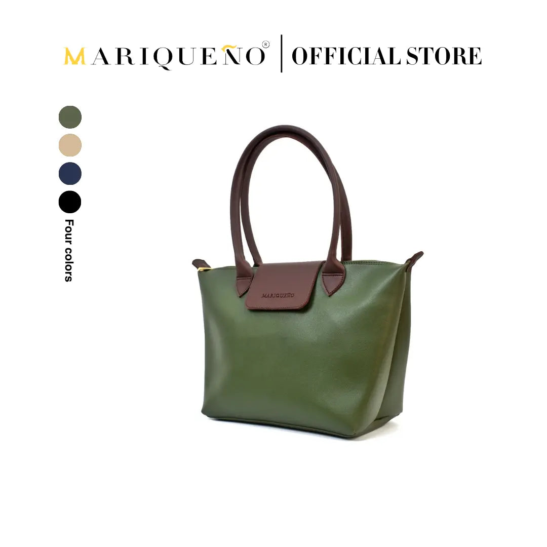 MARTHA Leather Tote Bag in Green by Mariqueño