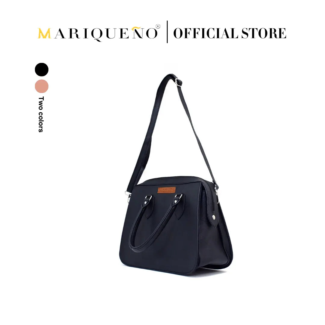MARGAUX Classic Handbag with Sling in Black by Mariqueño