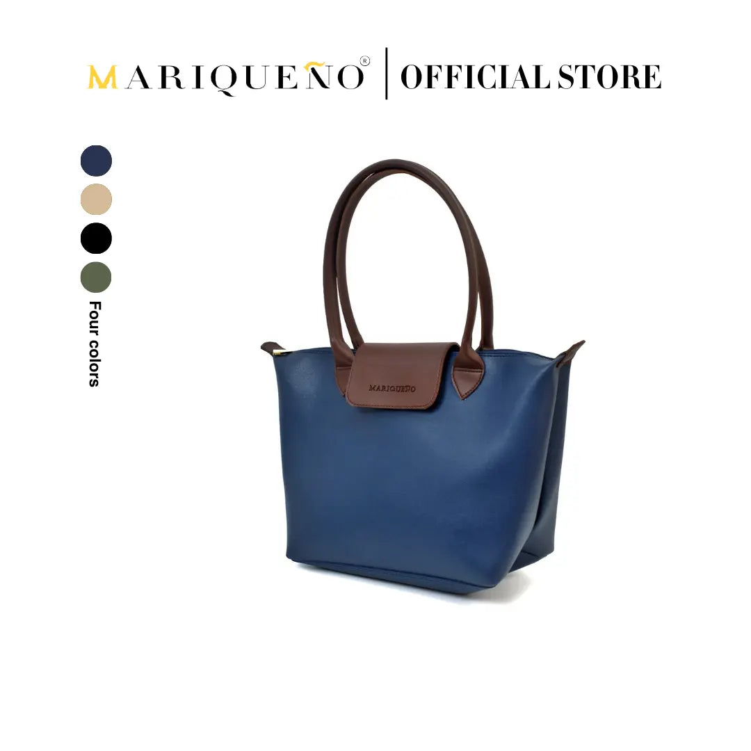 MARTHA Leather Tote Bag in Blue by Mariqueño