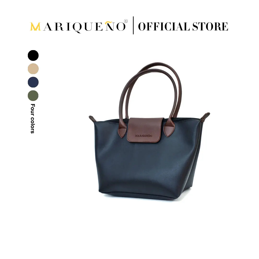 MARTHA Leather Tote Bag in Black by Mariqueño