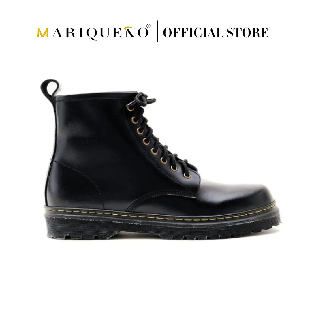 MARCELINO High Cut Leather Riding Boots - Black