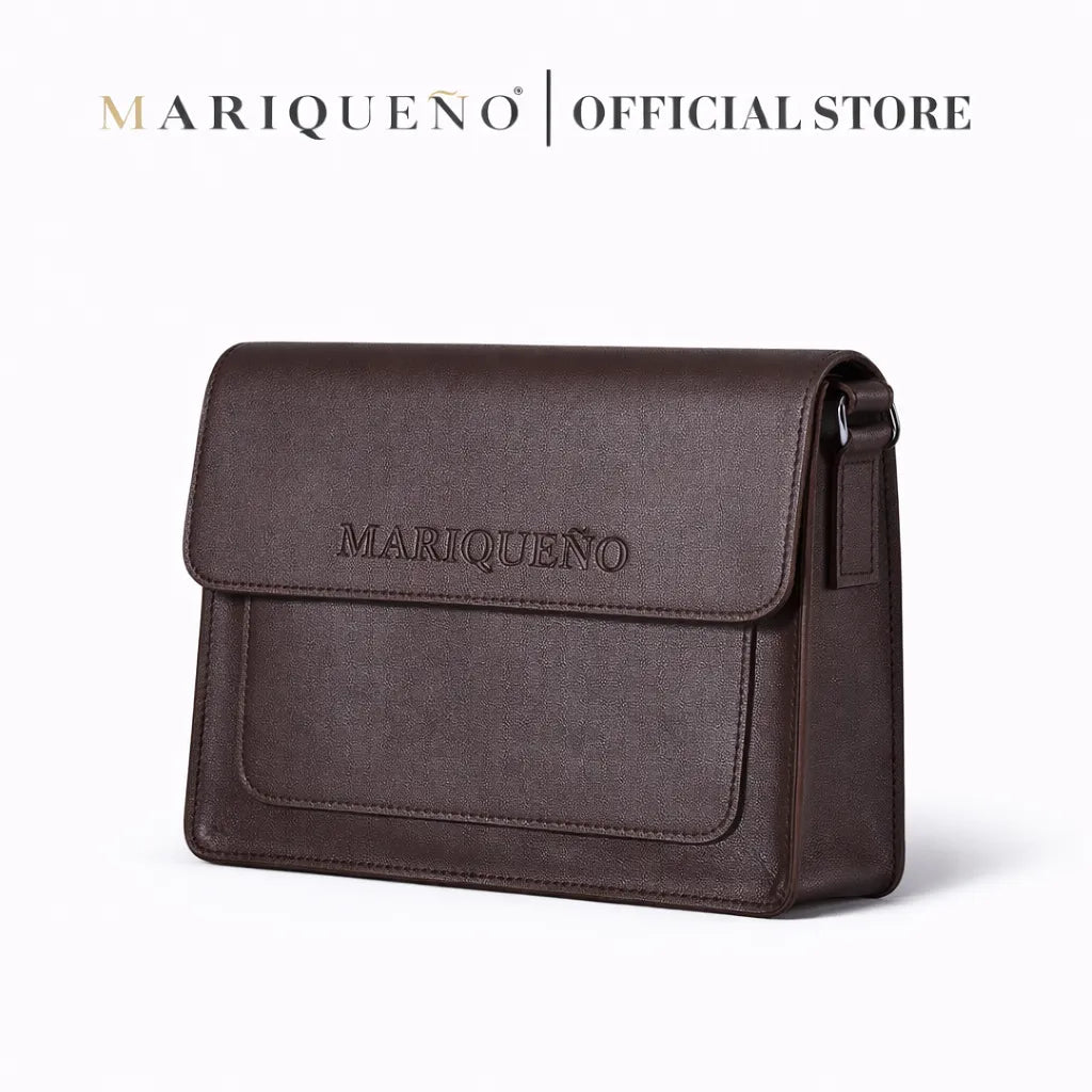 Walnut brown leather bag with 'Mariqueno' branding on a white background
#color_walnut