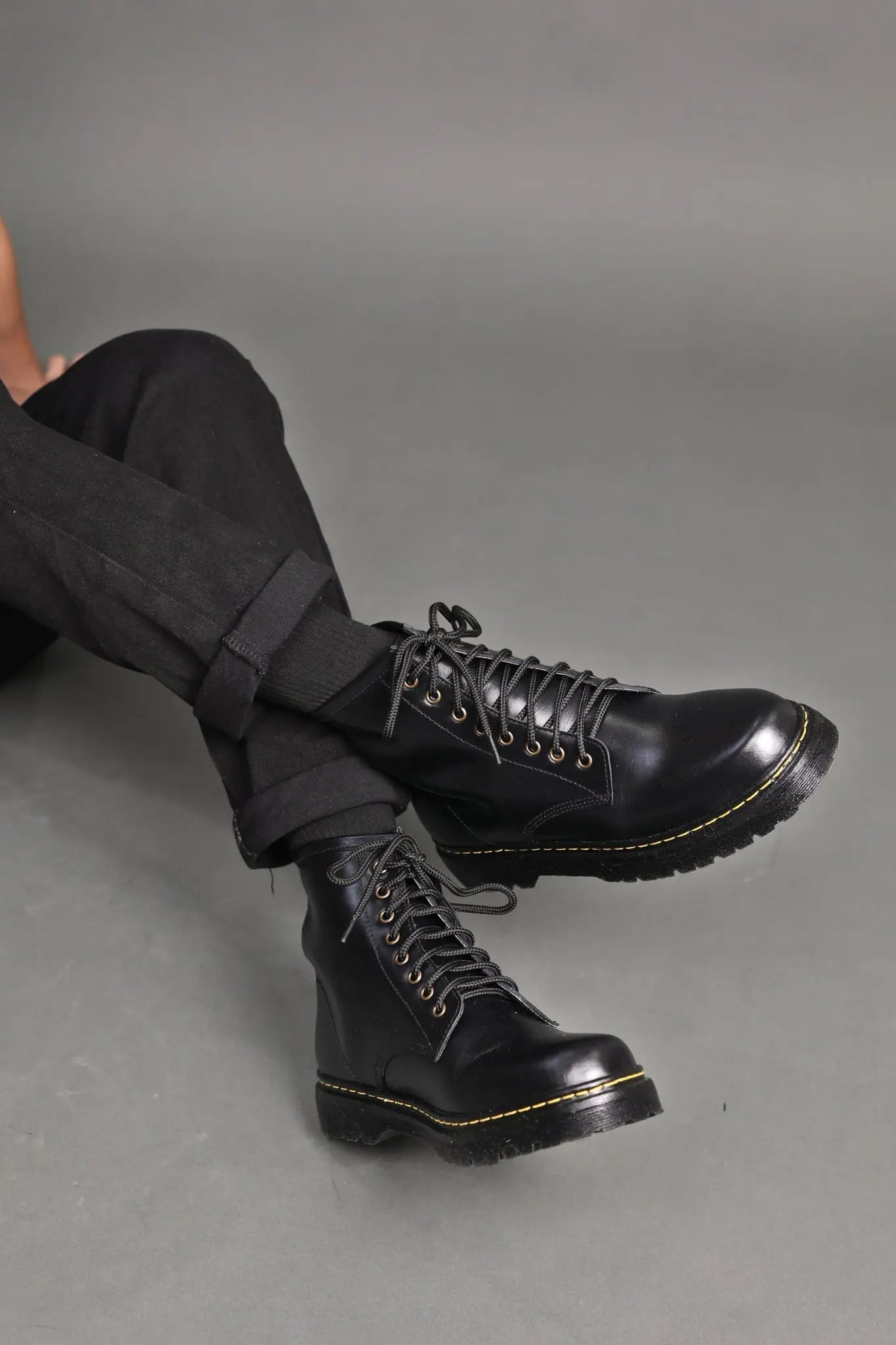 MARCELINO High Cut Leather Riding Boots - Black |   by  Mariqueño ( )