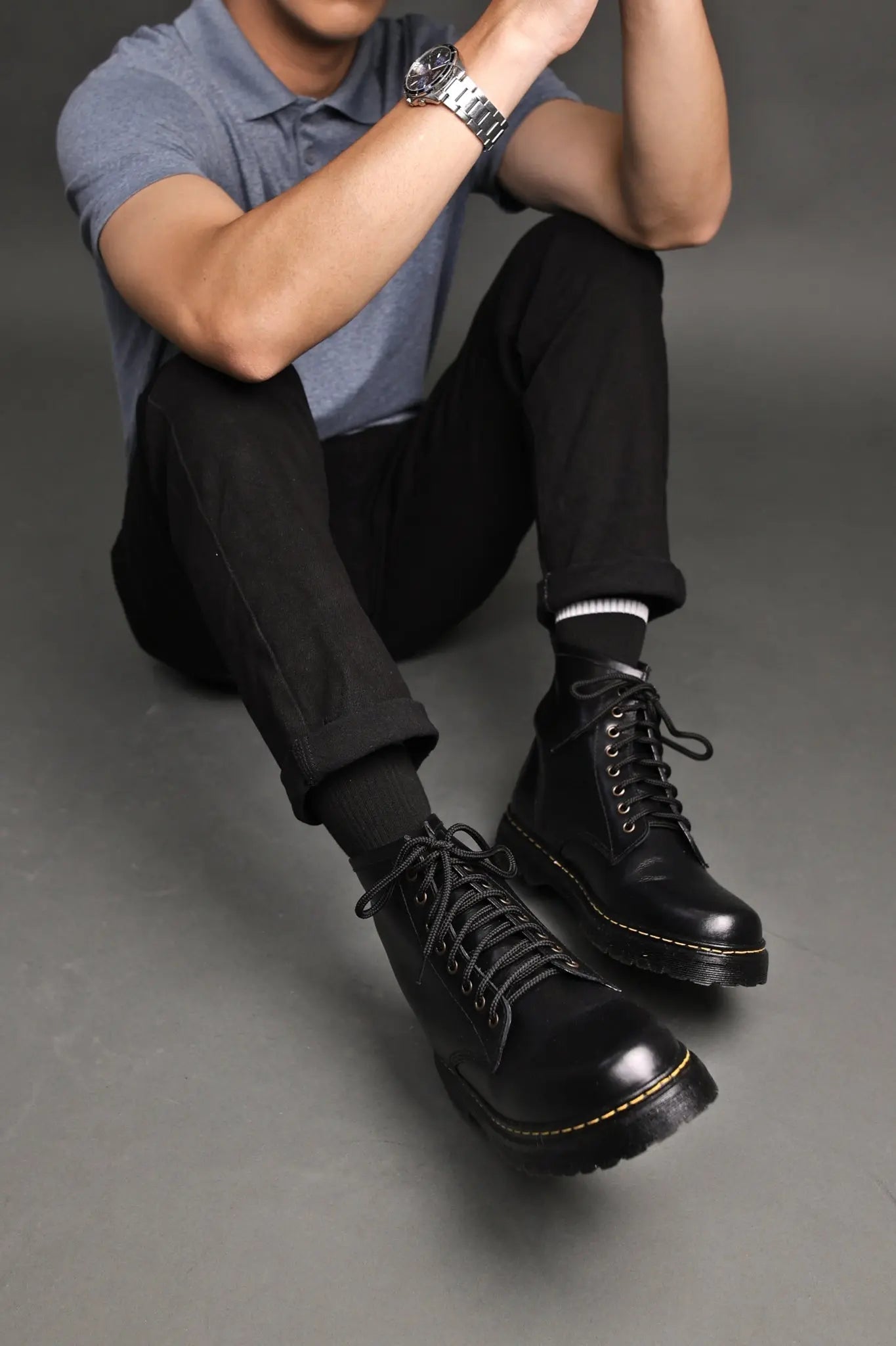 MARCELINO High Cut Leather Riding Boots - Black | by Mariqueño ( )