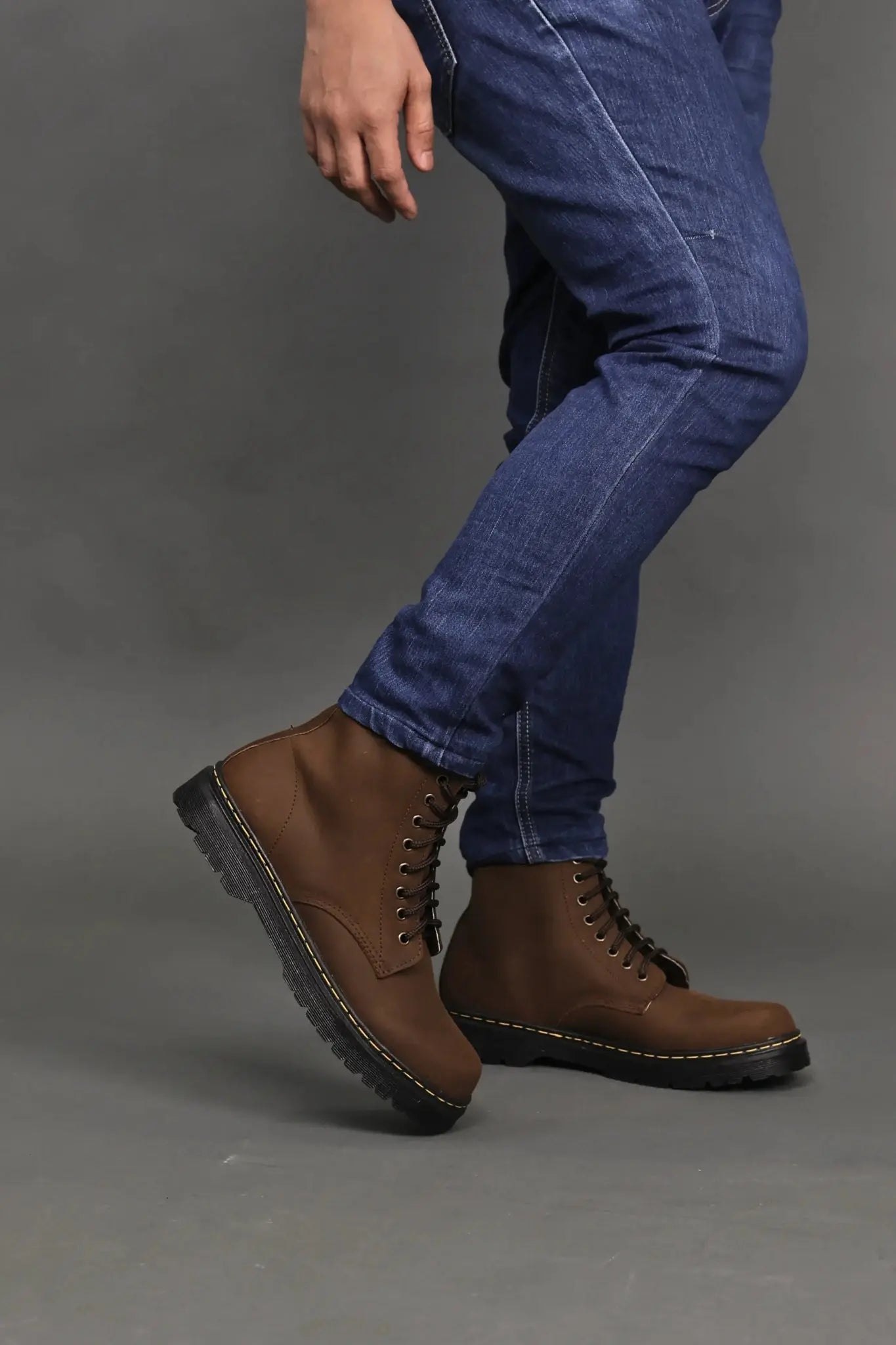 MARCELINO Matted High Cut Leather Riding Boots - Malt Brown | by Mariqueño ( )