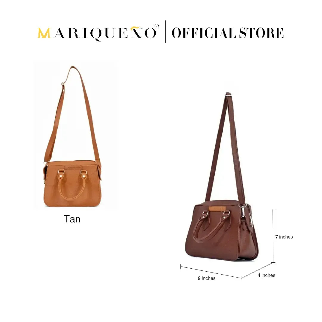 Tan handbag with measurements and Marqueéno branding on a white background
#color_choco brown