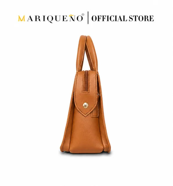 Brown handbag with a visible brand logo on a white background
#color_tan