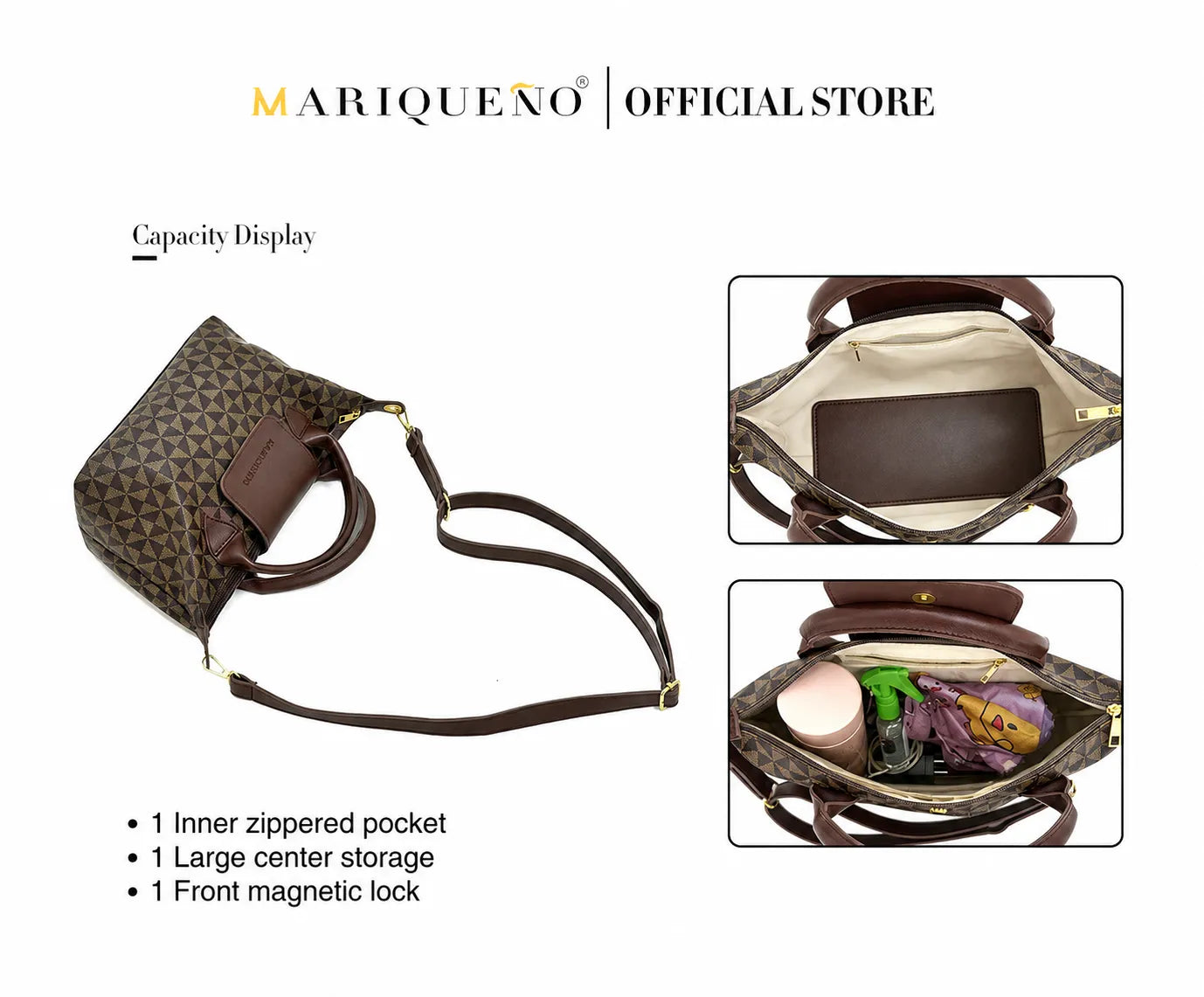 Martha tote bag in choco brown geo color
#color_choco brown geo