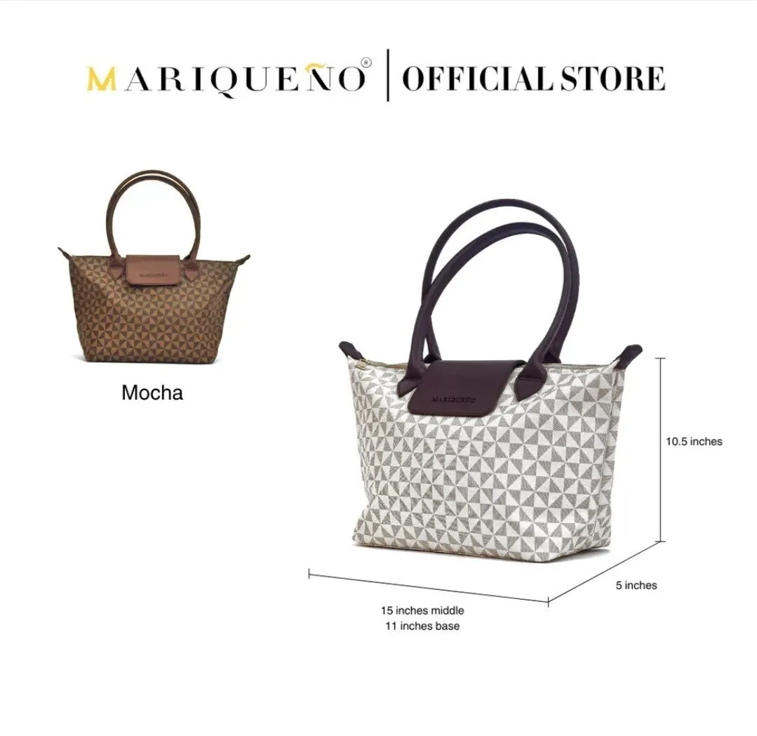 Two handbags with measurements and Mariqueño branding on a white background
#color_sandstone geo