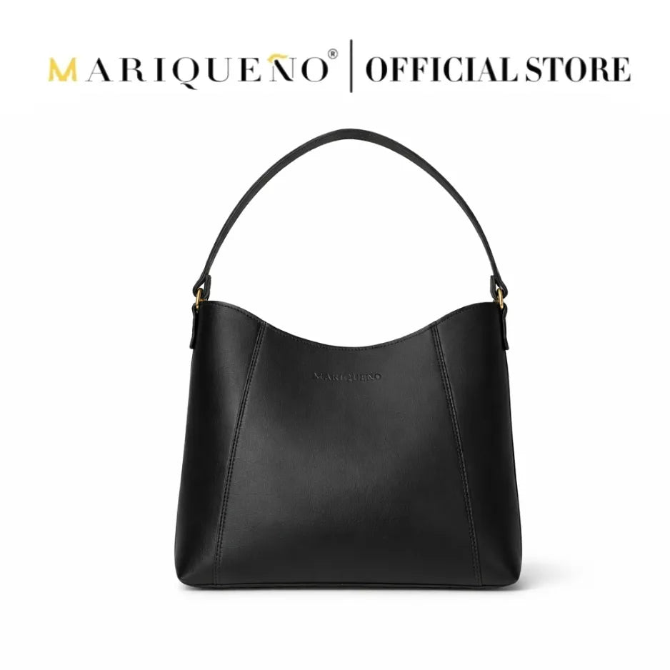Black handbag with 'Mariqueno' branding on a white background
#color_black