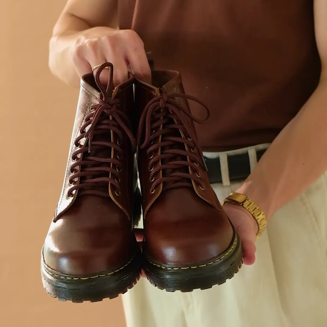 High cut walnut brown boots
#color_walnut