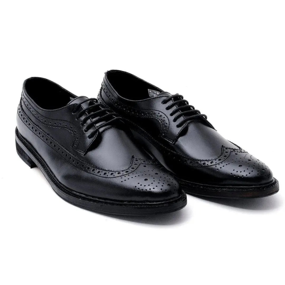 Quezon longwing leather shoes in black color
#color_black