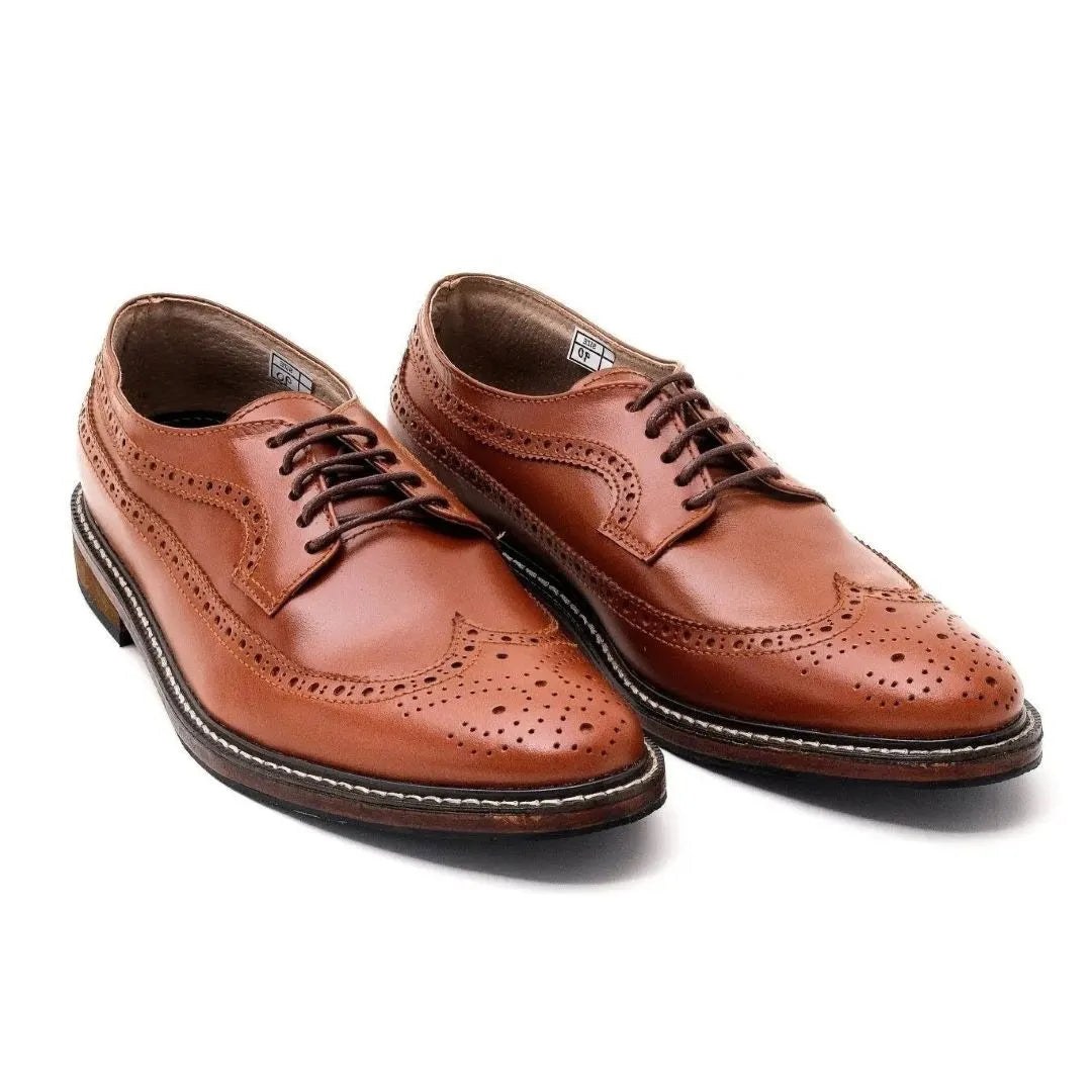 Quezon longwing leather shoes in tan color
#color_tan