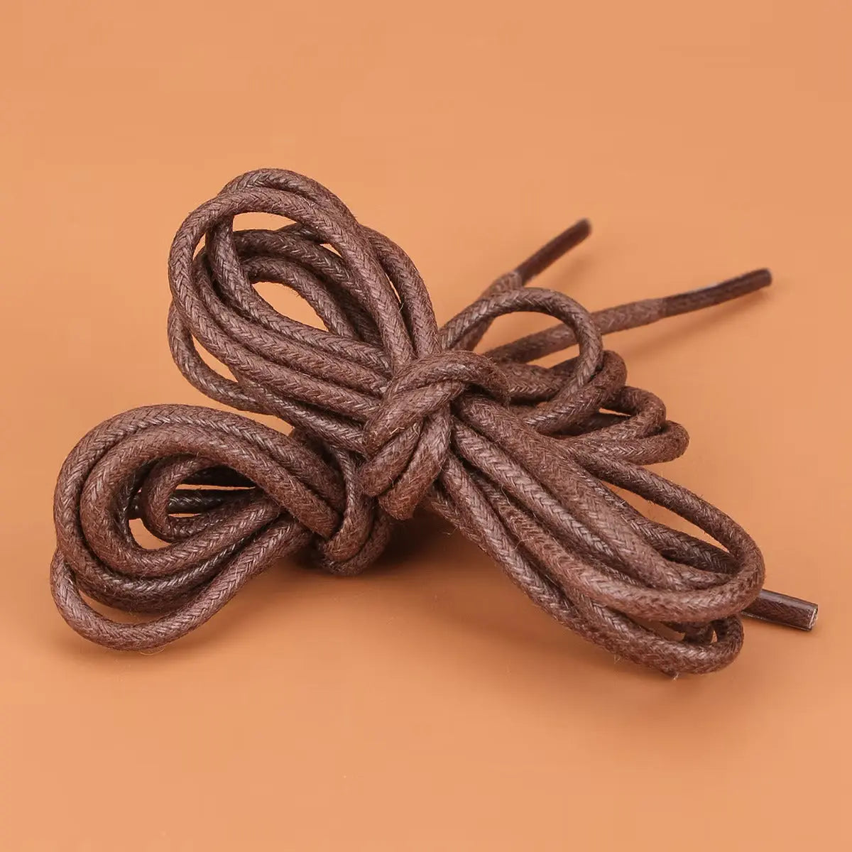 Premium Shoe Laces Waxed Round - Walnut by Mariqueño