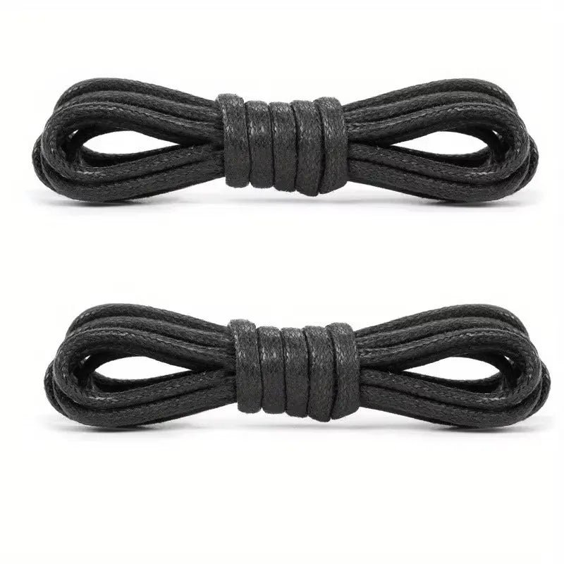 Premium Shoe Laces Waxed Round - Black by Mariqueño