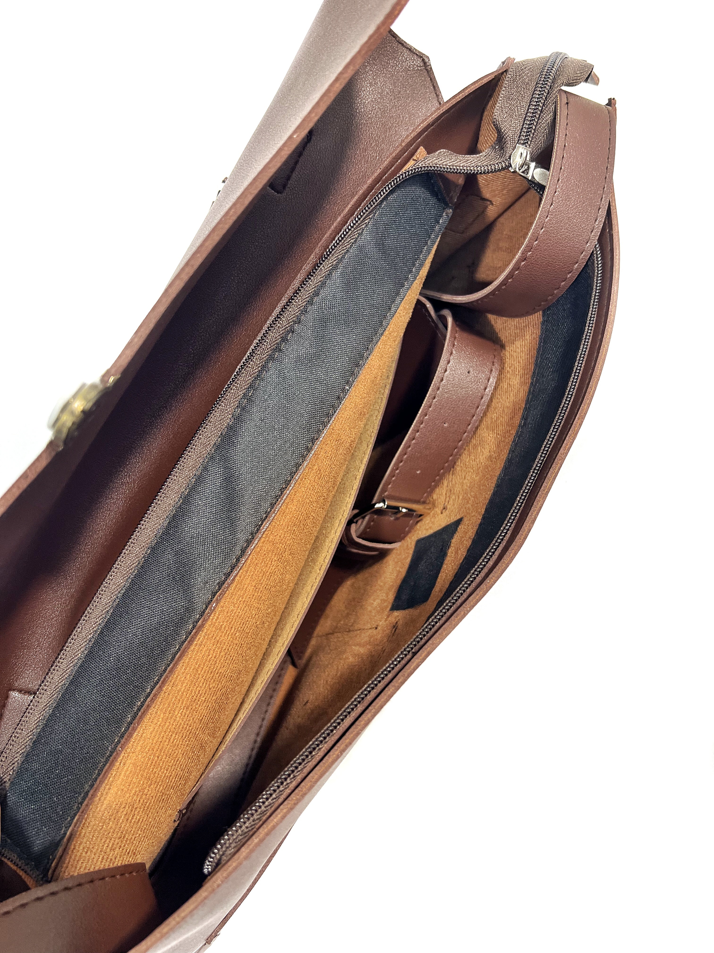 LORENZO Laptop Bag - Walnut