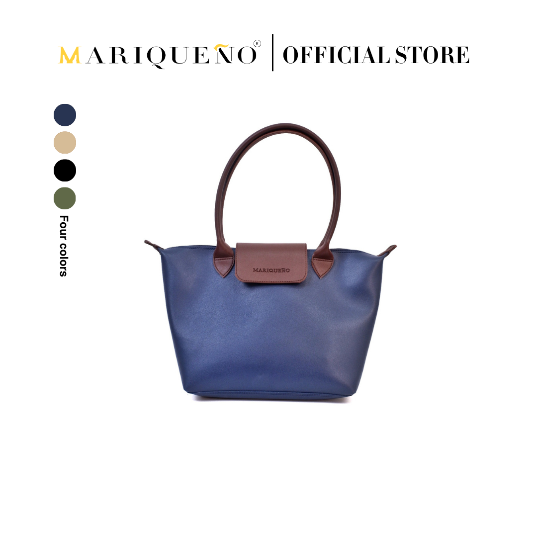 MARTHA Leather Tote Bag in Blue