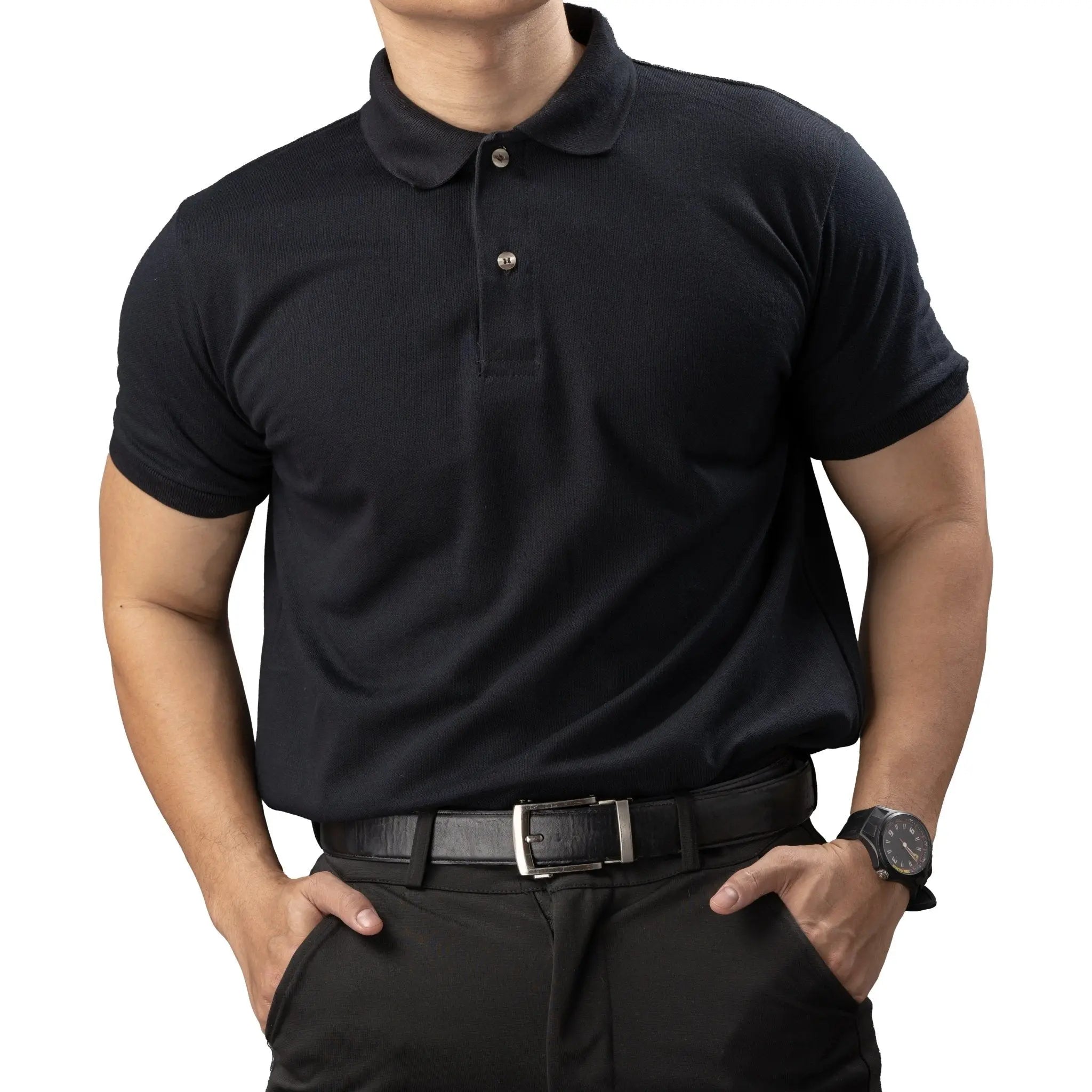 FLEXFIT Series Men's Polo - Black - Mariqueño