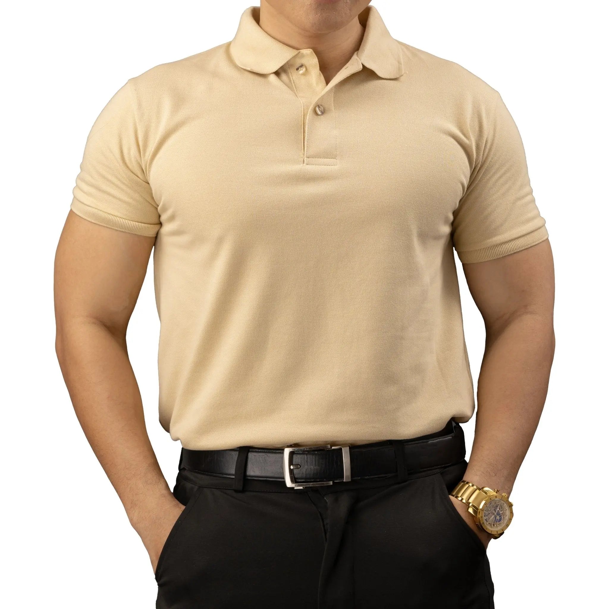 FLEXFIT Series Men's Polo - Cream - Mariqueño