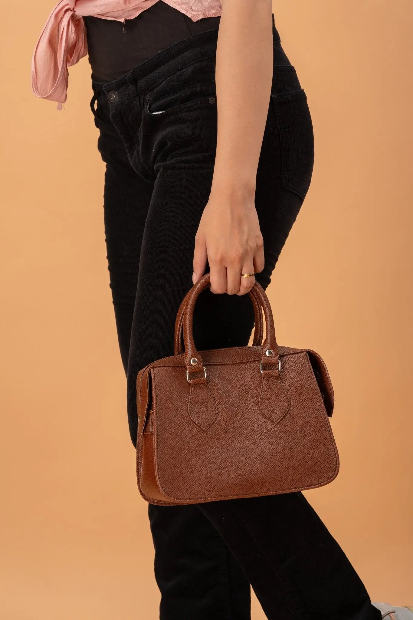 MARGAUX Top Handle Sling Bag in Choco Brown - Mariqueño