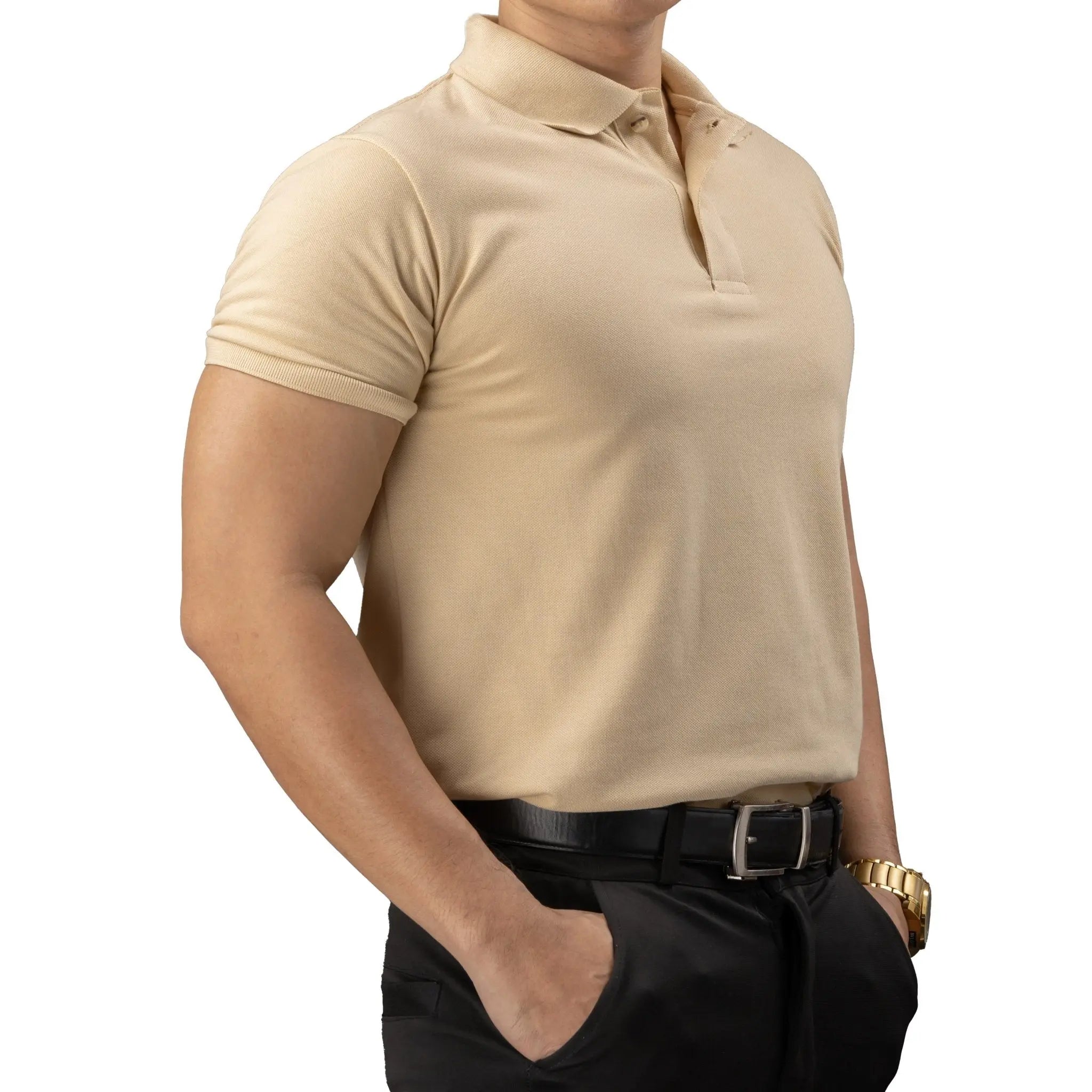 FLEXFIT Series Men's Polo - Cream - Mariqueño