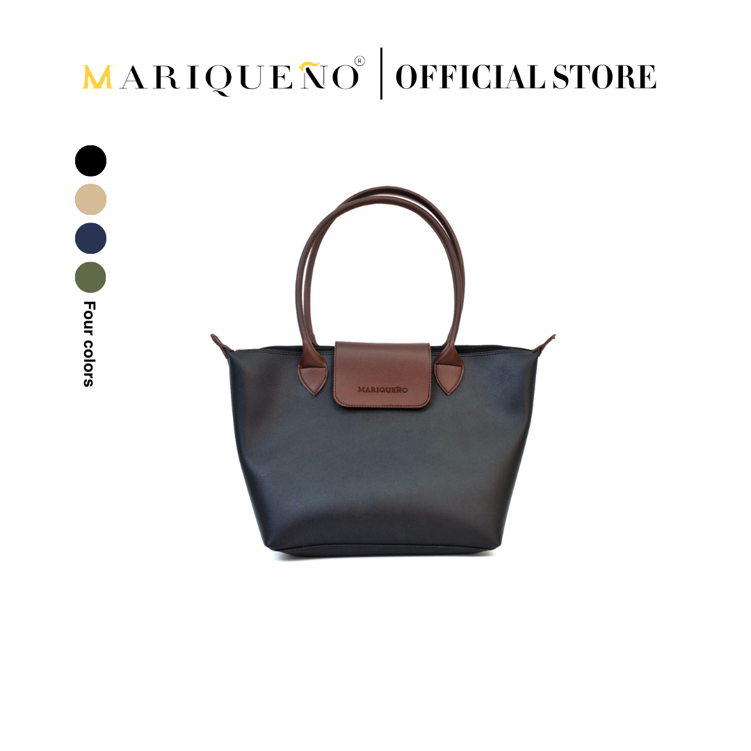 MARTHA Leather Tote Bag in Black