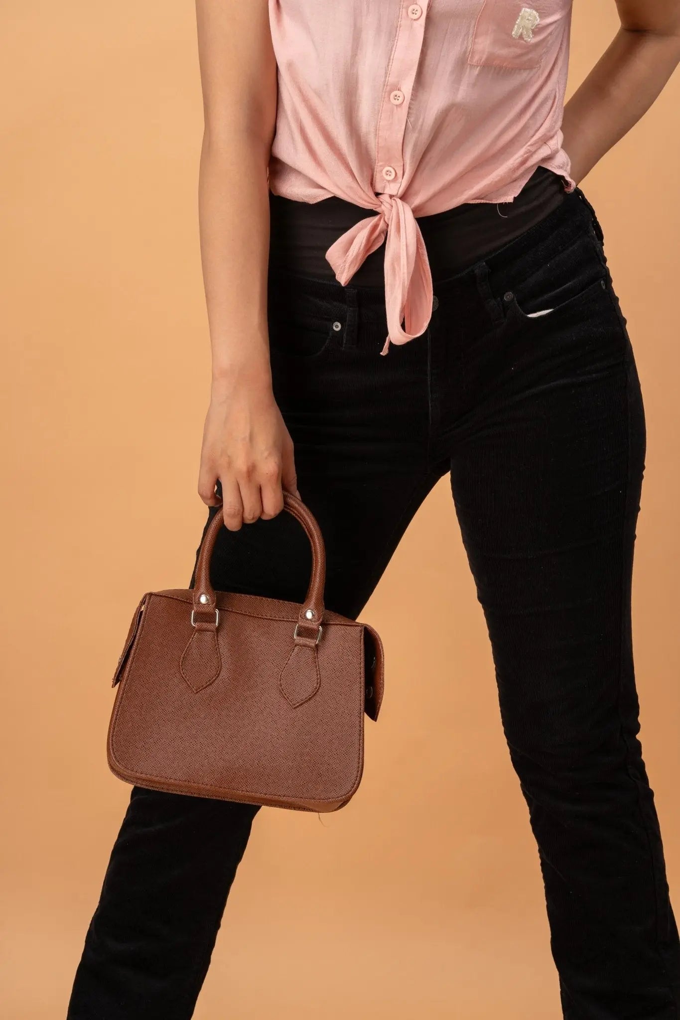 MARGAUX Top Handle Sling Bag in Choco Brown - Mariqueño