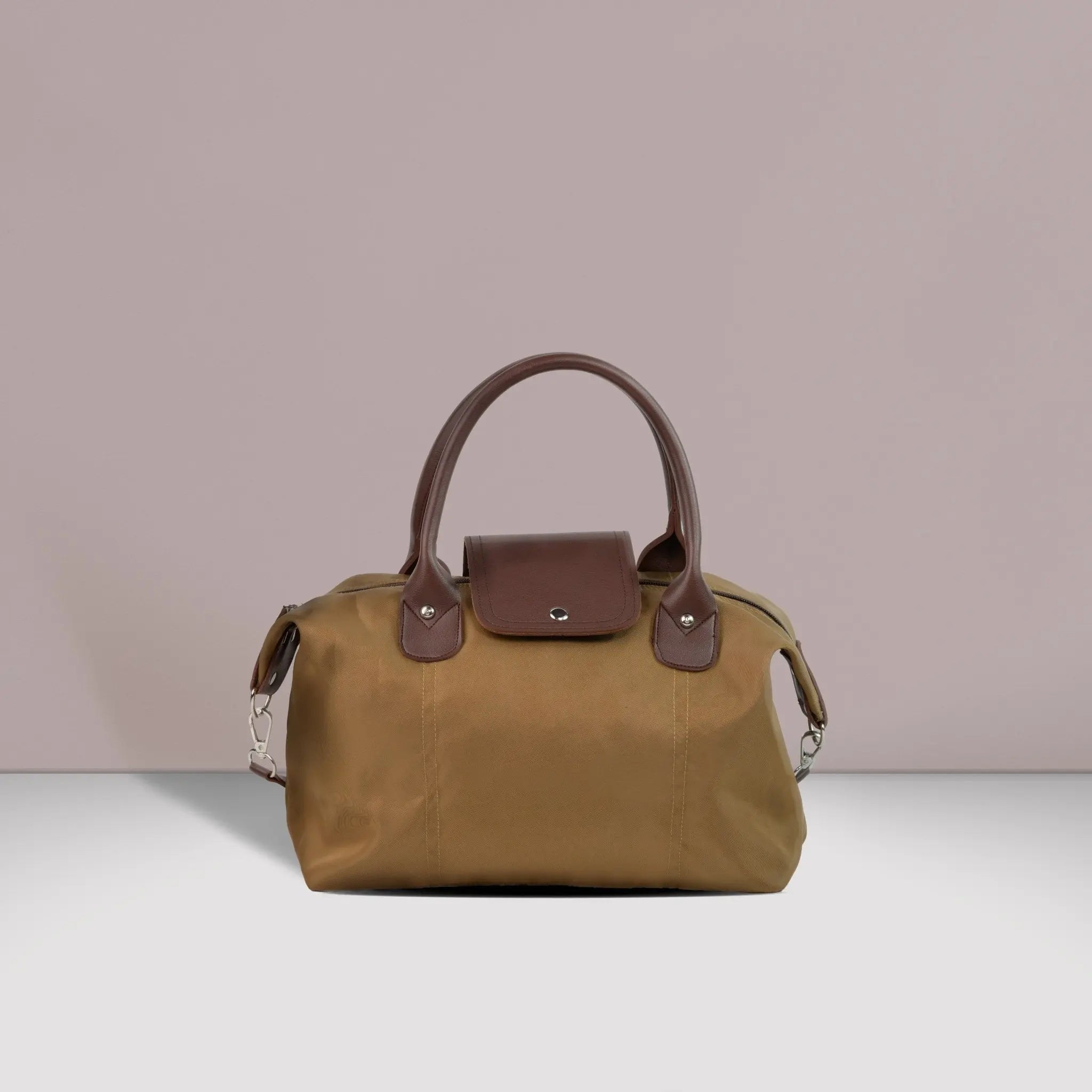 MARTHA Nylon Canvas Tote Bag in Coffee Brown - Mariqueño