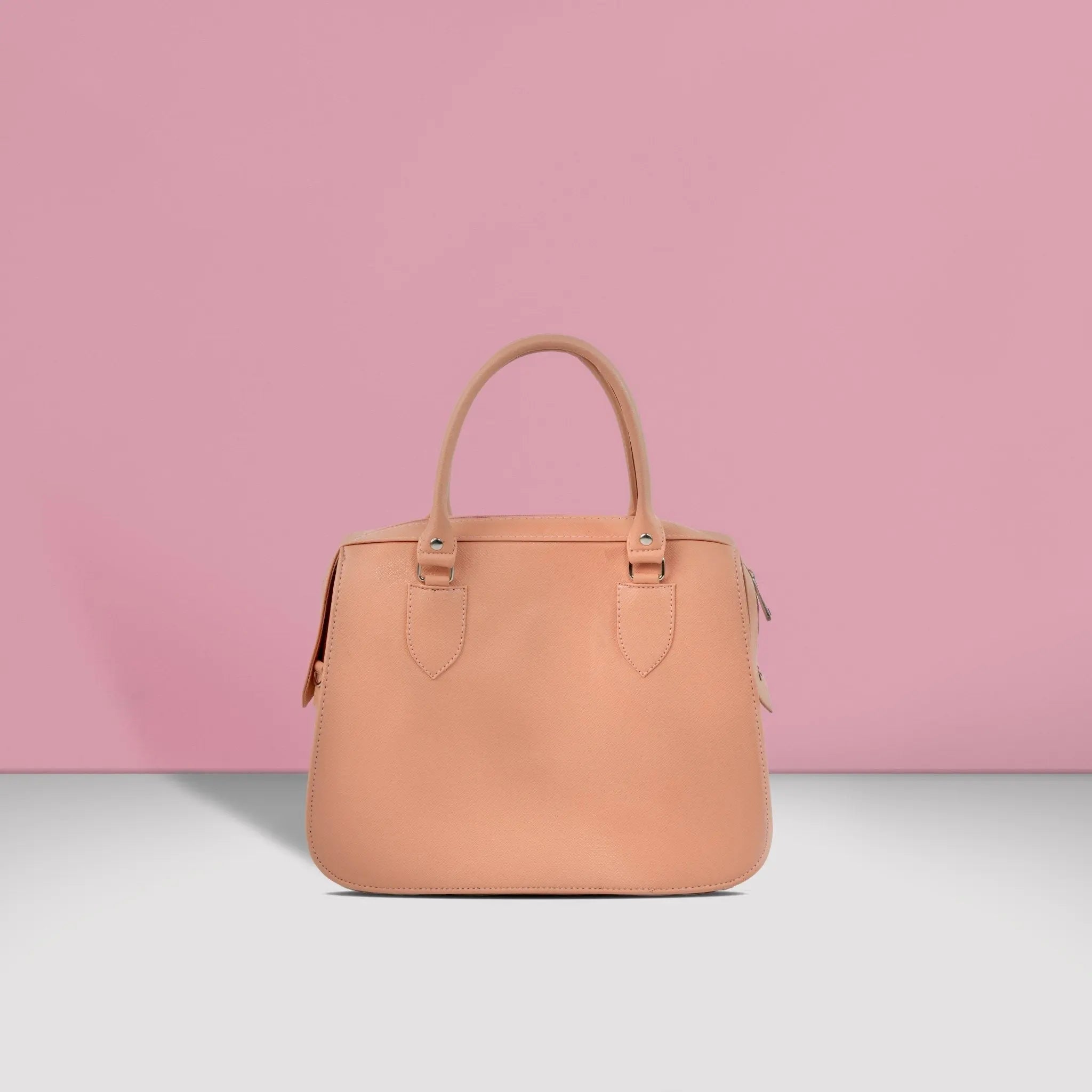 MARGAUX Classic Handbag with Sling in Salmon Pink - Mariqueño