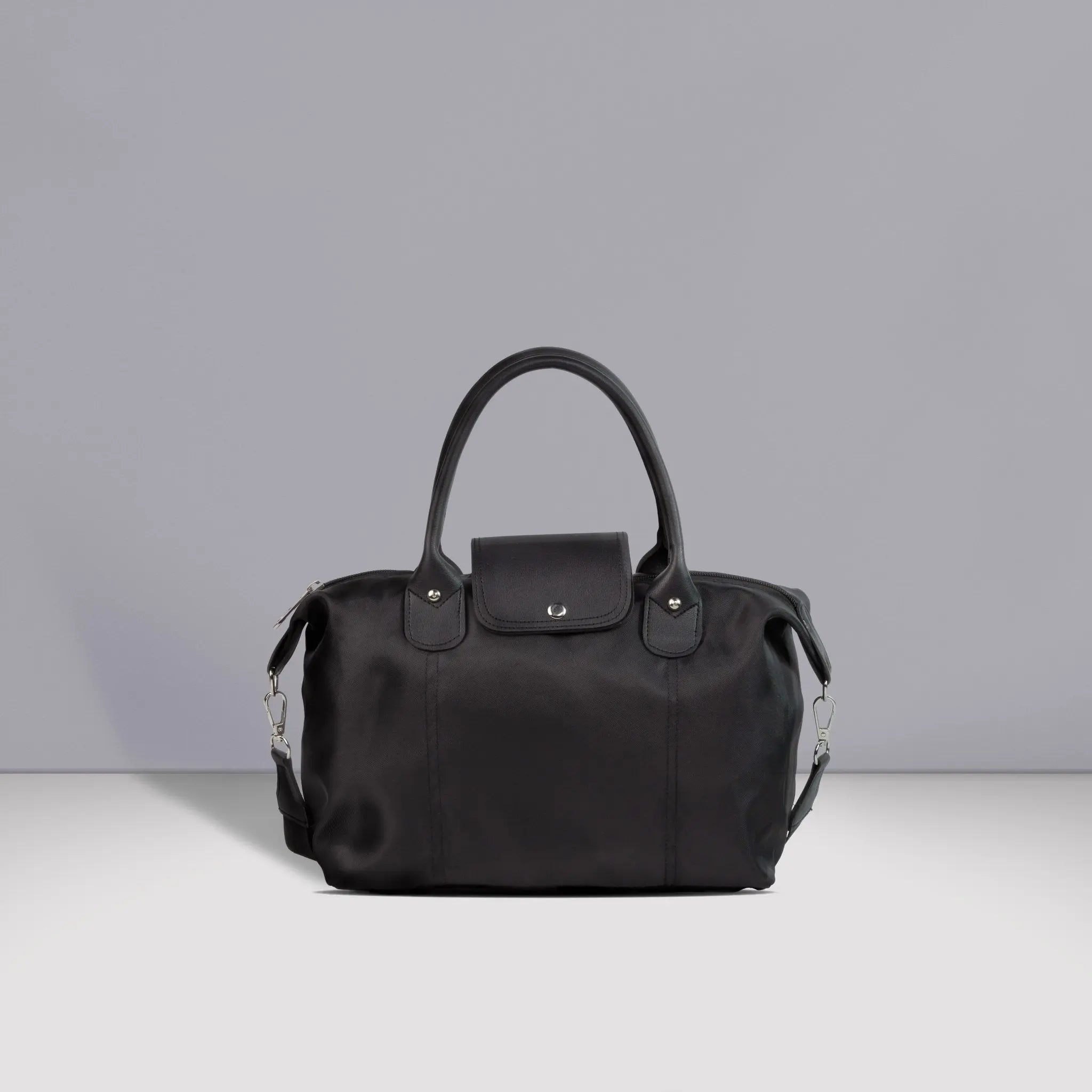 MARTHA Nylon Canvas Tote Bag in Black - Mariqueño