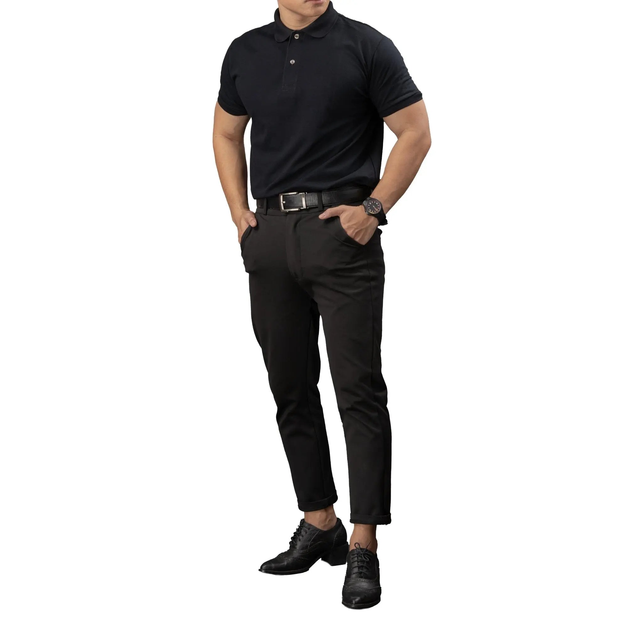 FLEXFIT Series Men's Polo - Black - Mariqueño