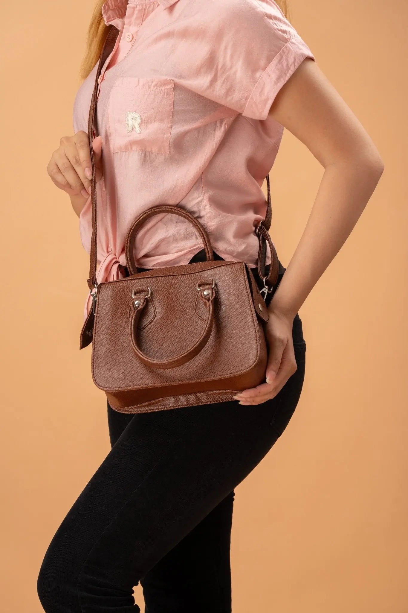 MARGAUX Top Handle Sling Bag in Choco Brown - Mariqueño