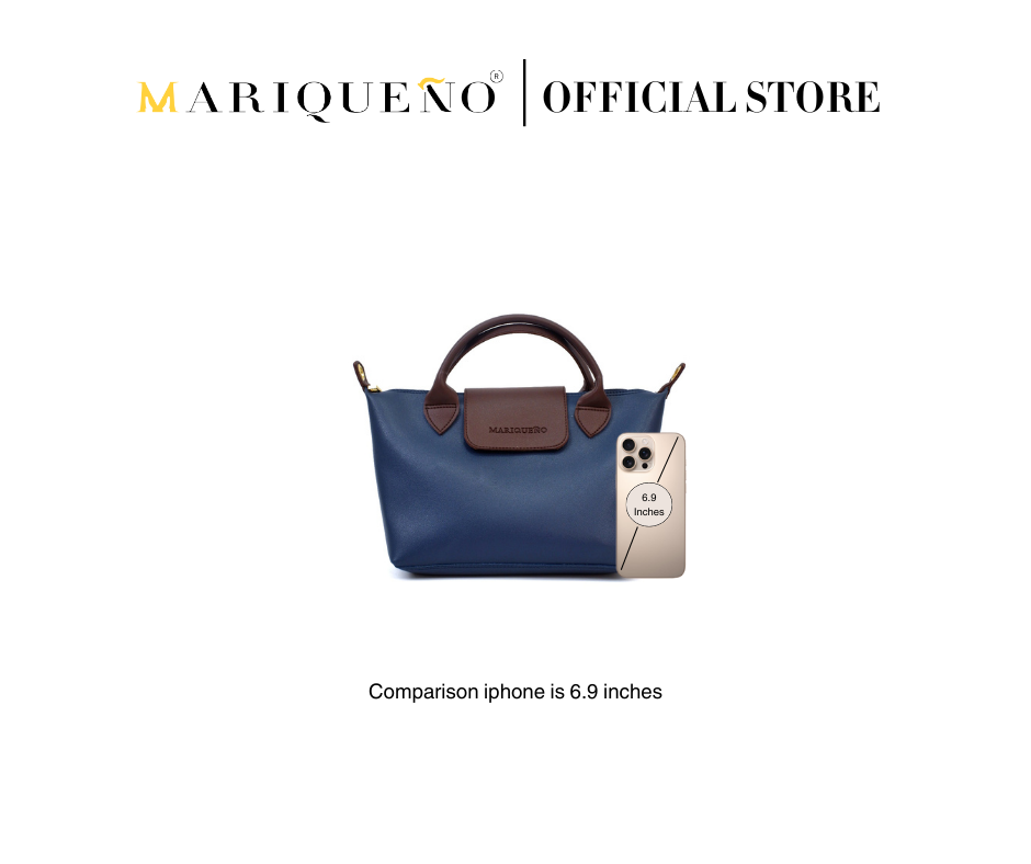 MARTHA Leather Tote Top Handle Sling Bag in Blue by Mariqueño