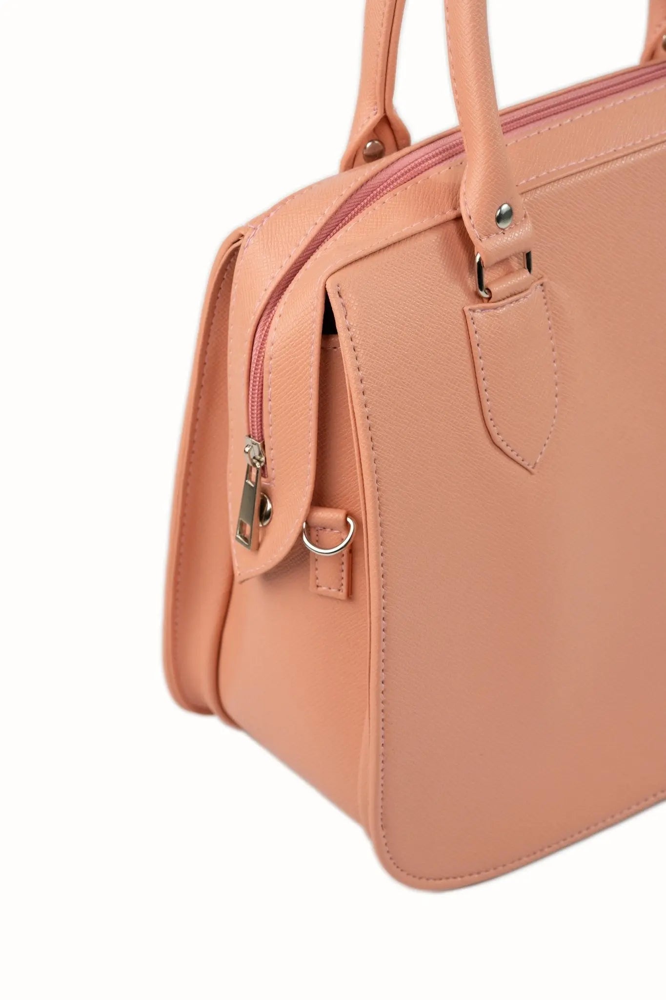 MARGAUX Classic Handbag with Sling in Salmon Pink - Mariqueño