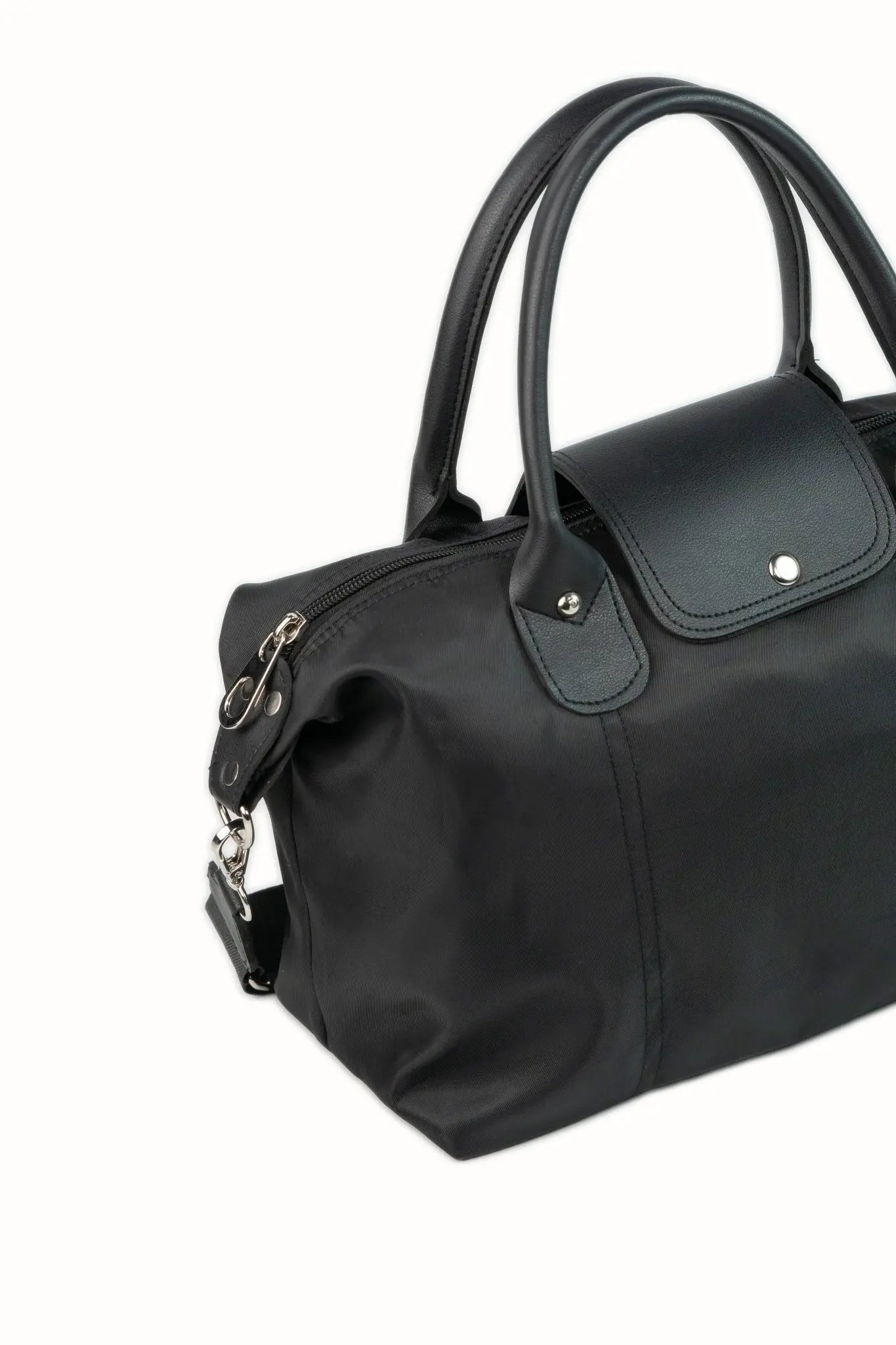 MARTHA Nylon Canvas Tote Bag in Black - Mariqueño