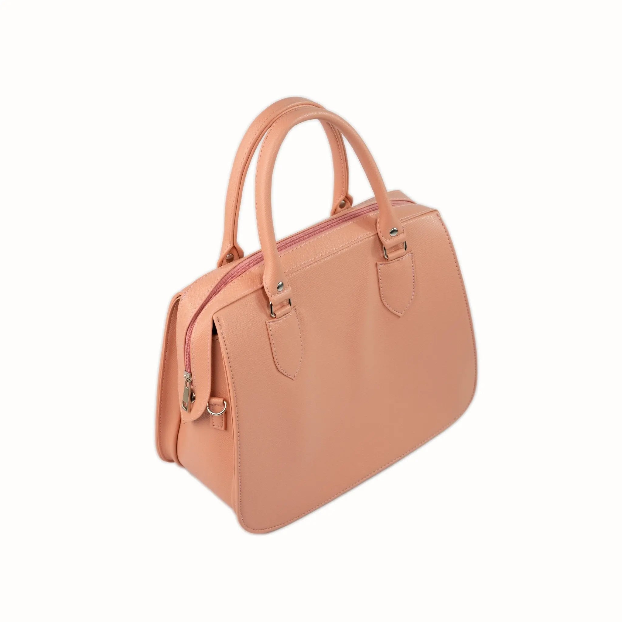 MARGAUX Classic Handbag with Sling in Salmon Pink - Mariqueño