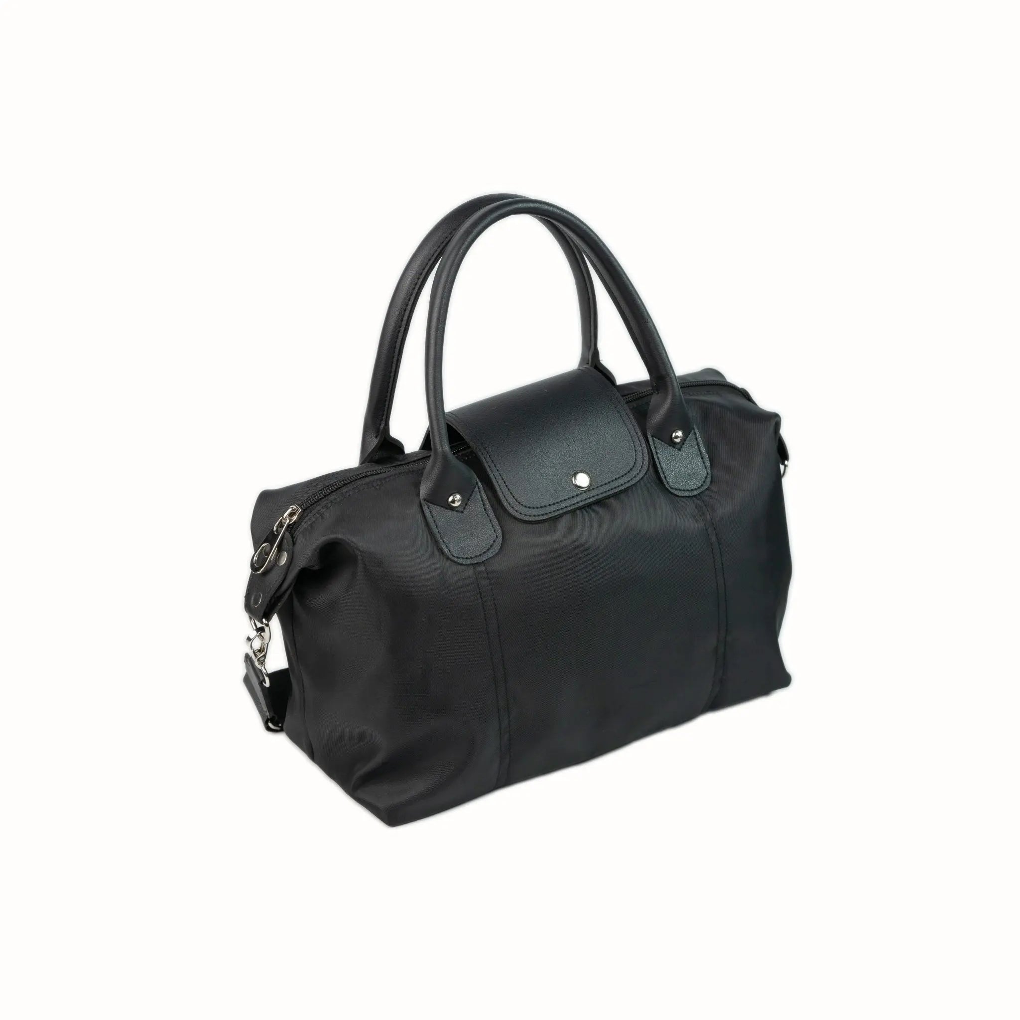 MARTHA Nylon Canvas Tote Bag in Black - Mariqueño