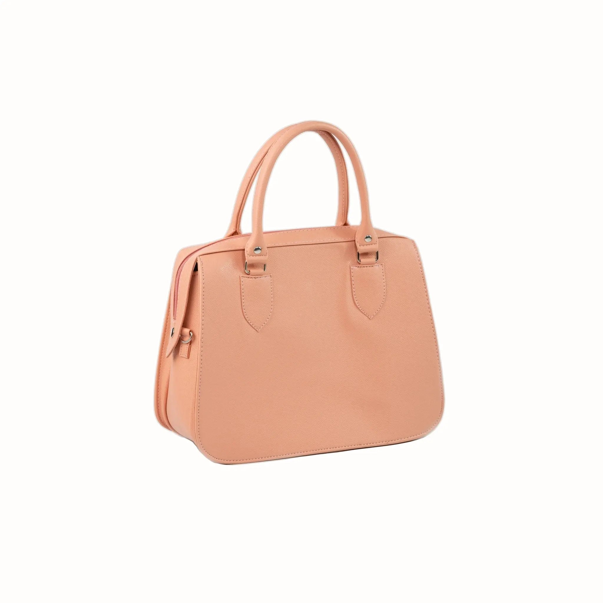 MARGAUX Classic Handbag with Sling in Salmon Pink - Mariqueño