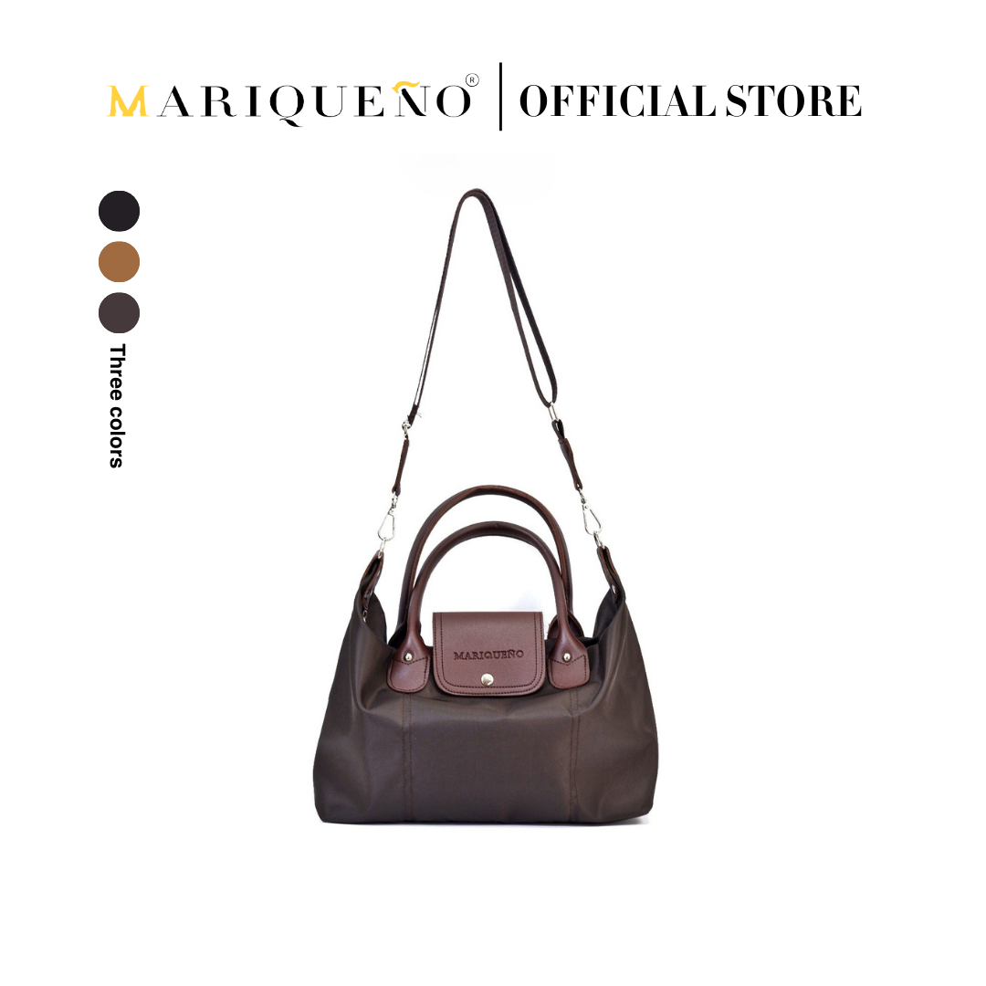 MARTHA Nylon Canvas Tote Bag in Choco Brown