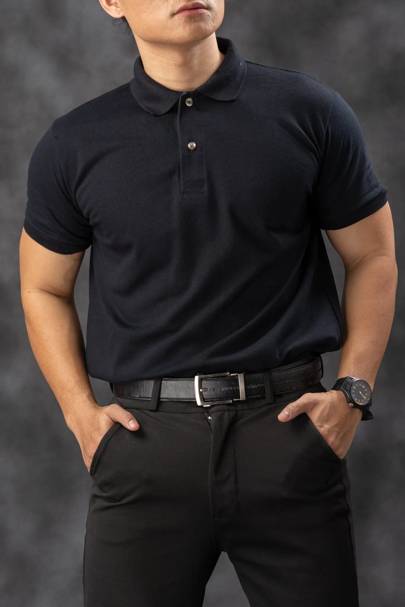 FLEXFIT Series Men's Polo - Black - Mariqueño