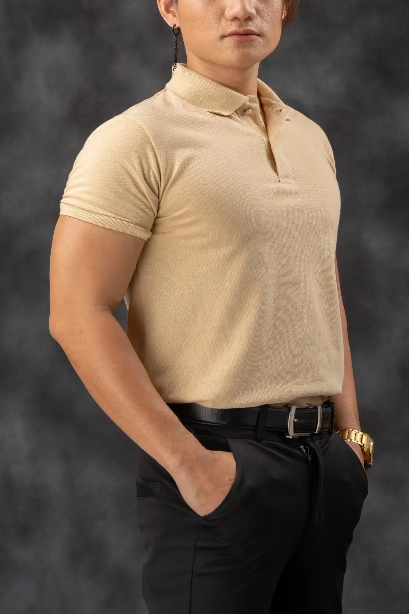 FLEXFIT Series Men's Polo - Cream - Mariqueño