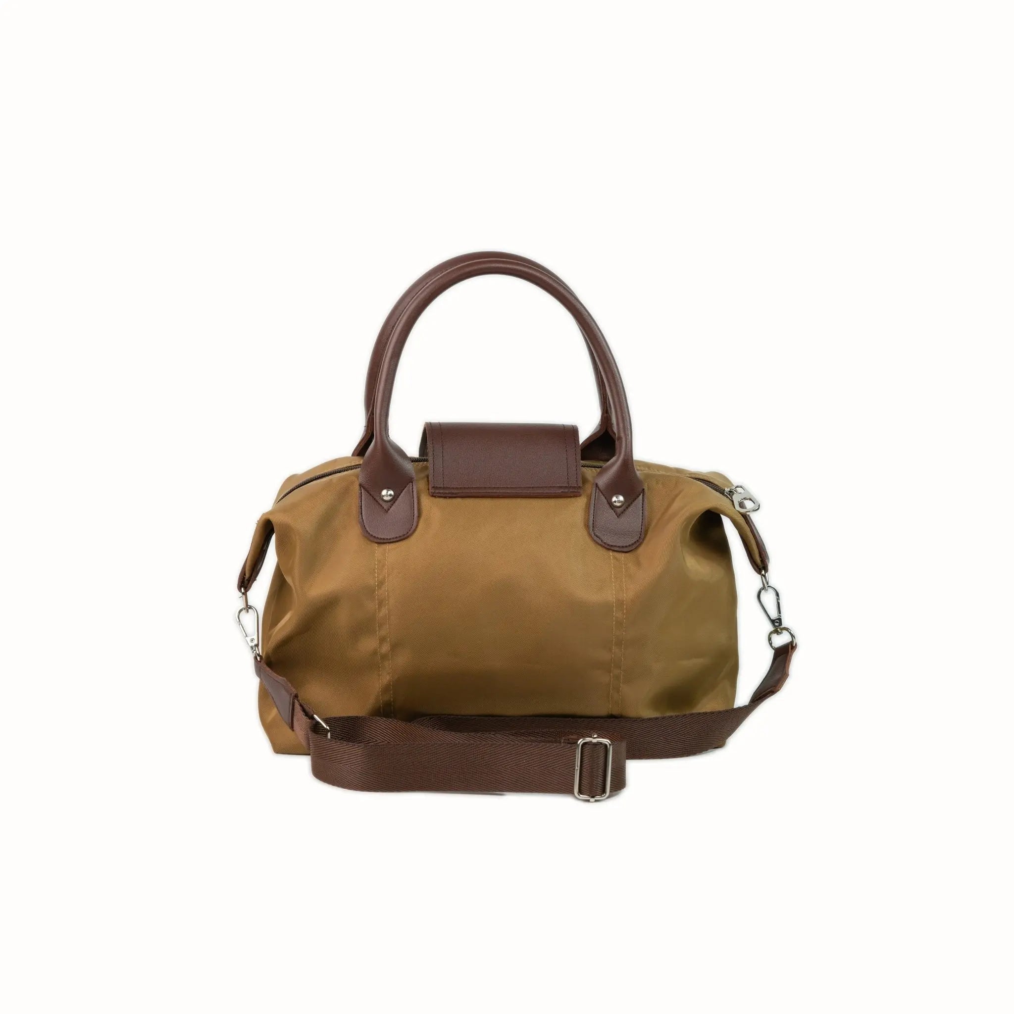 MARTHA Nylon Canvas Tote Bag in Coffee Brown - Mariqueño