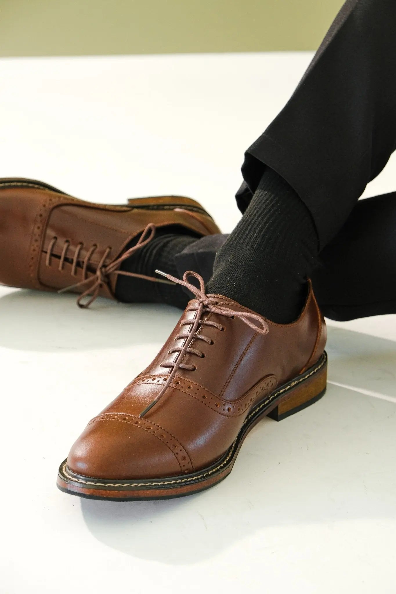 FELIX Cap Toe Holes Oxford - Walnut - Mariqueño