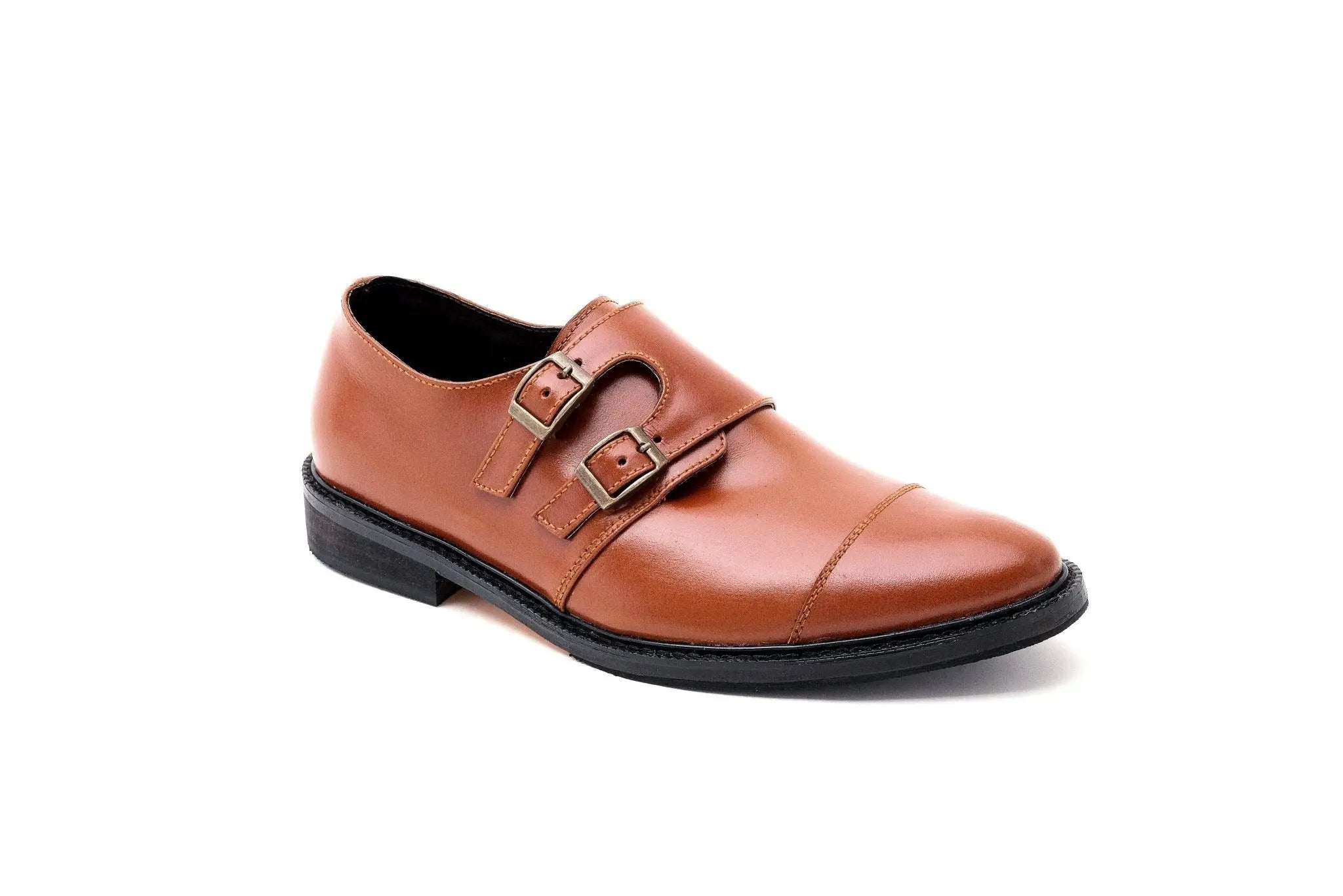 SANTIAGO Double Monkstrap Oxford - Tan - Mariqueño