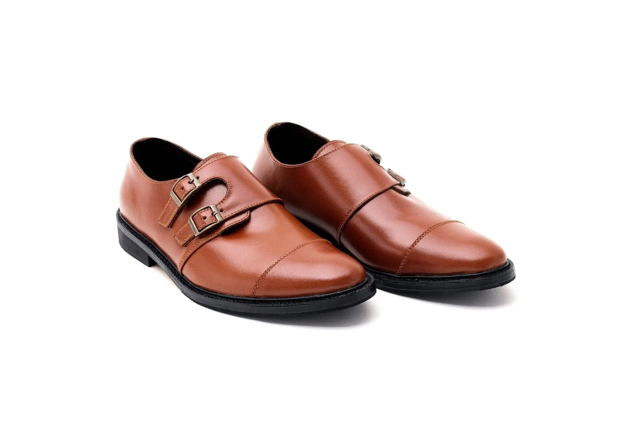 SANTIAGO Double Monkstrap Oxford - Tan - Mariqueño