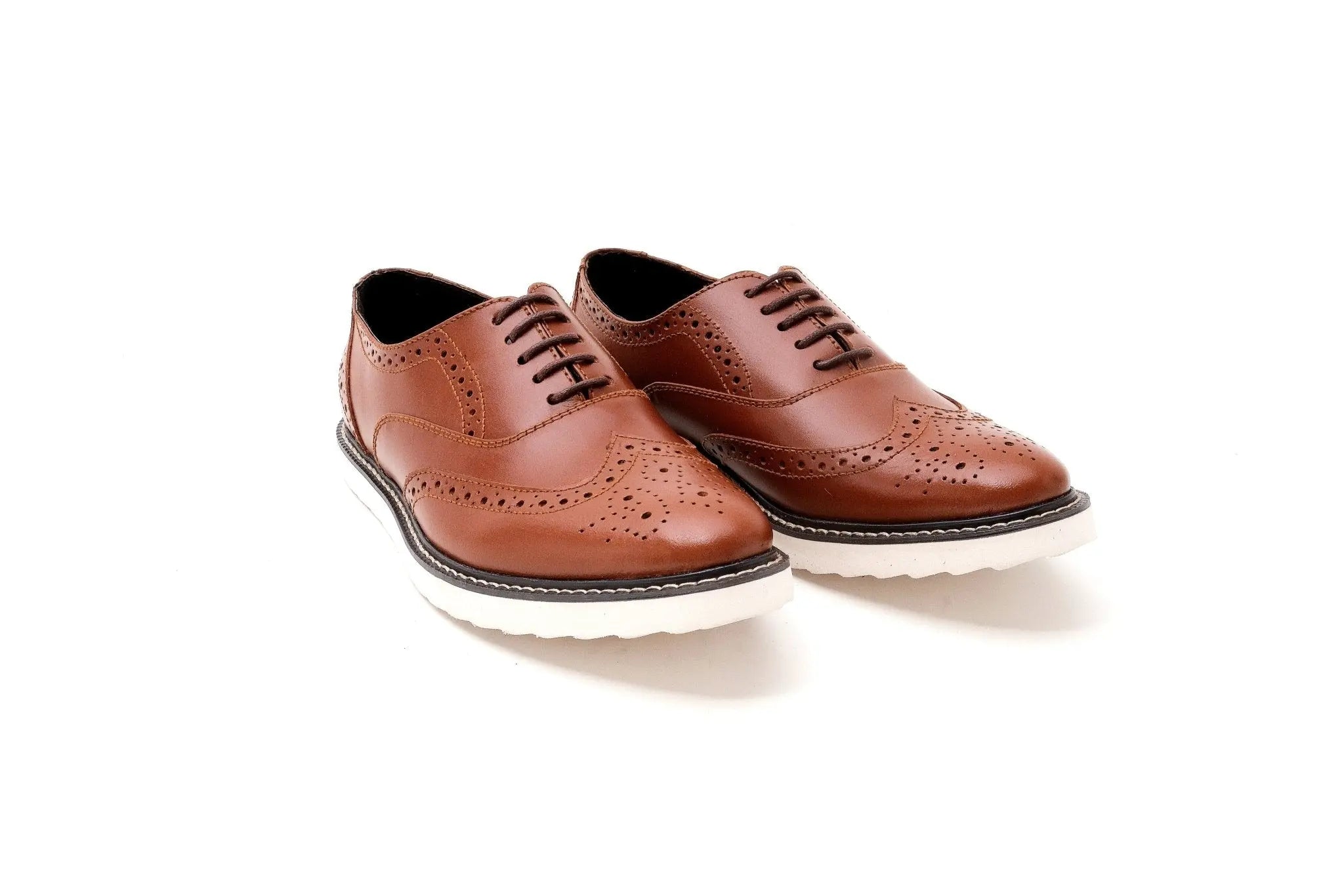 GUEVARRA Wingtip Oxford in Rubber Sole - Tan - Mariqueño