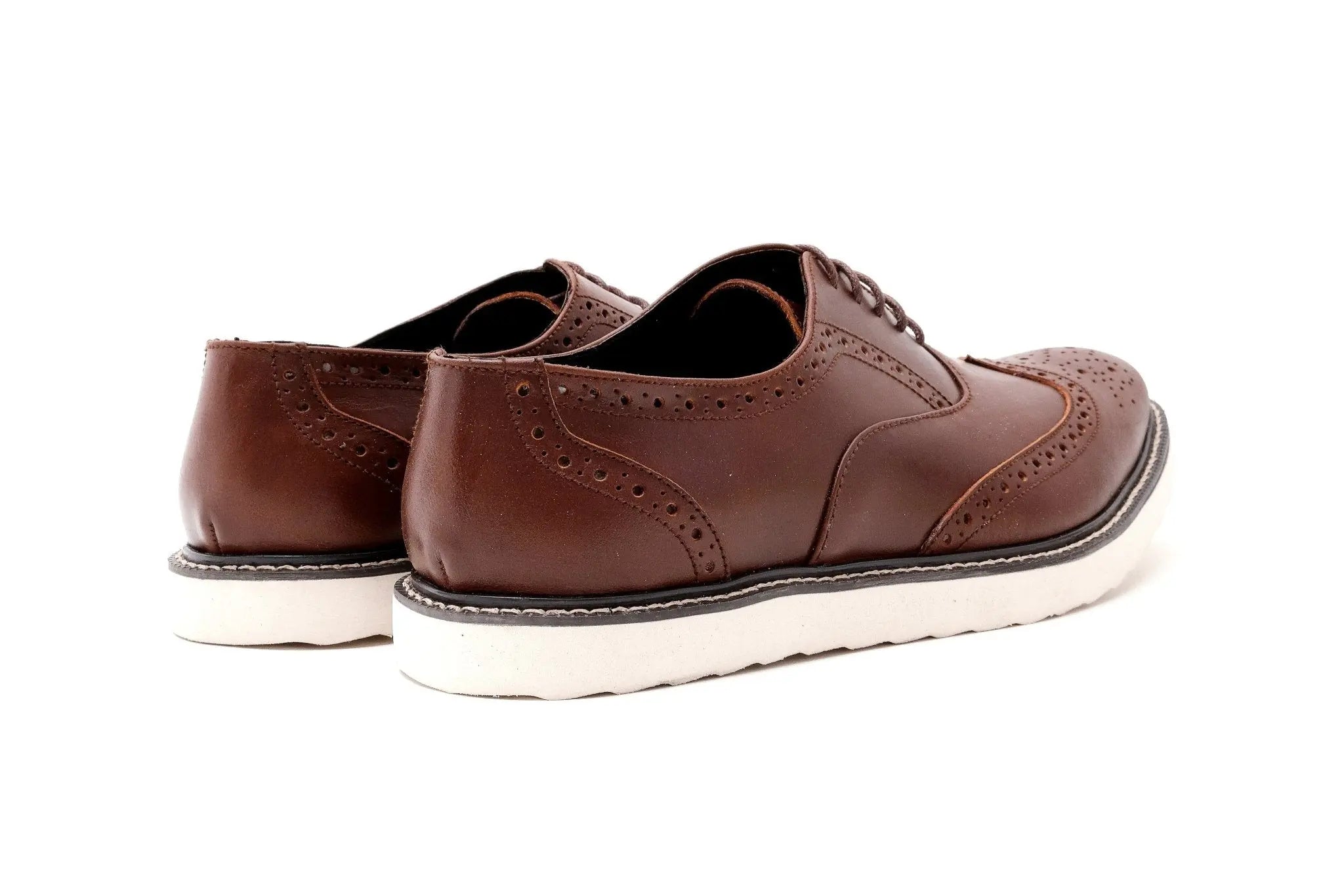 GUEVARRA Wingtip Oxford in Rubber Sole - Walnut - Mariqueño