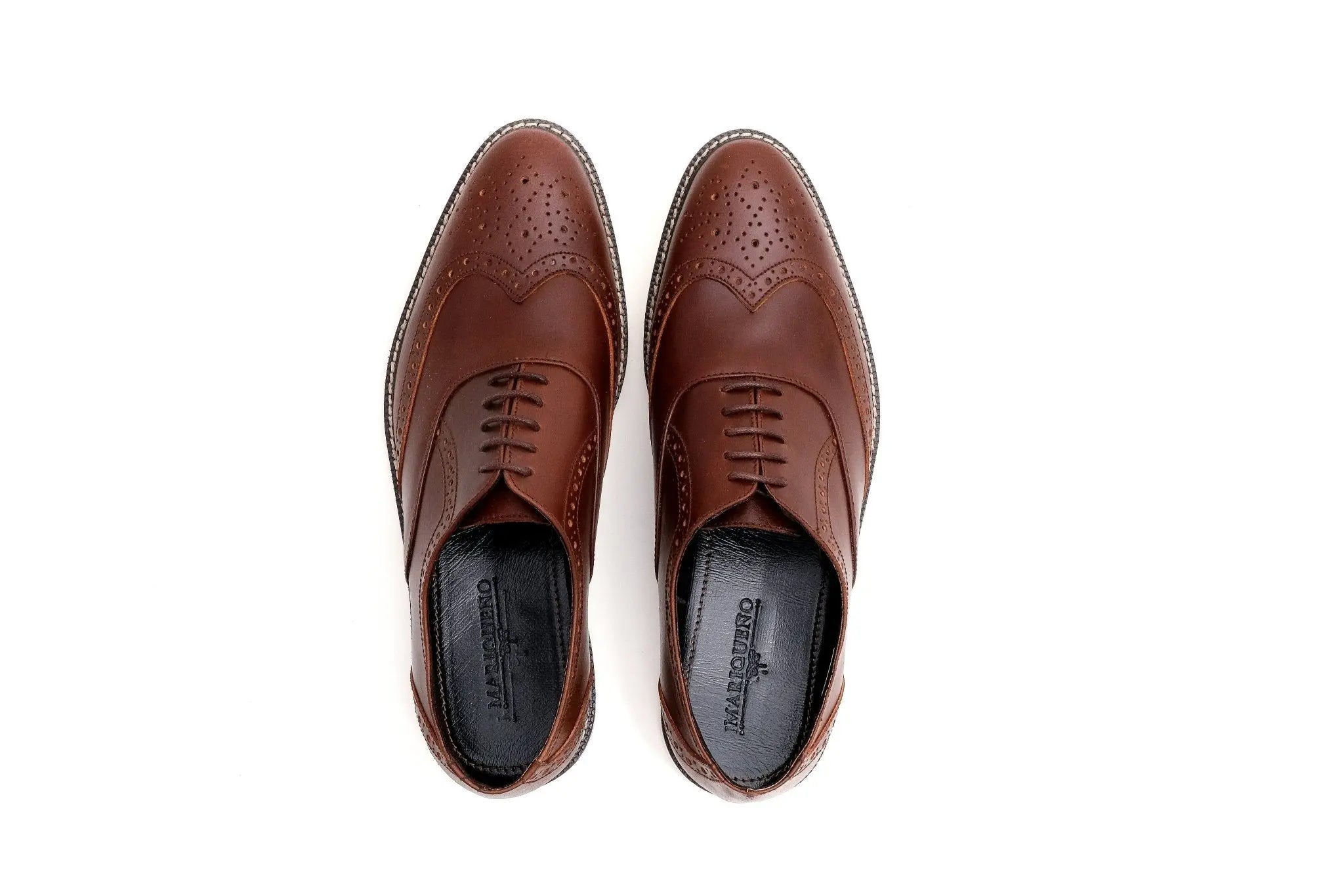 GUEVARRA Wingtip Oxford in Rubber Sole - Walnut - Mariqueño